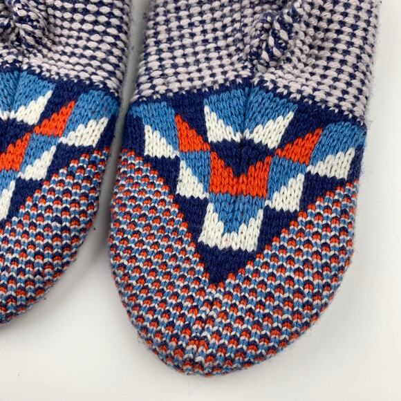 New Bombas Gripper Slippers Blue Geometric Women's S US 7-8.5 Cozy Wool Blend - Picture 4 of 9